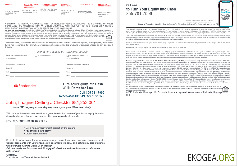 États , Unis , Santander , Banque , hypothèque , prêt , relevé , en formats Word et PDF